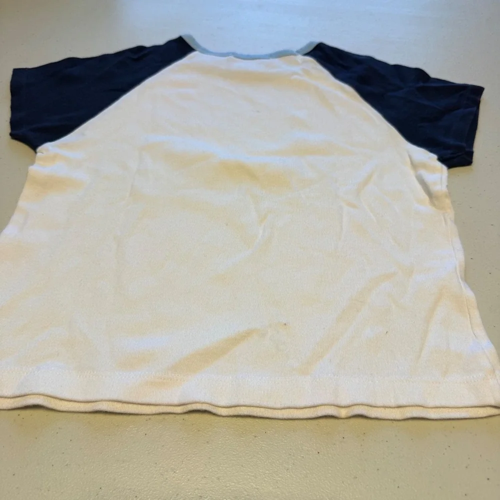 Soccer Y2K Christie Brooks Girls Size 10-12 Raglan Baseball Tee Rhinestone White - Picture 4 of 6